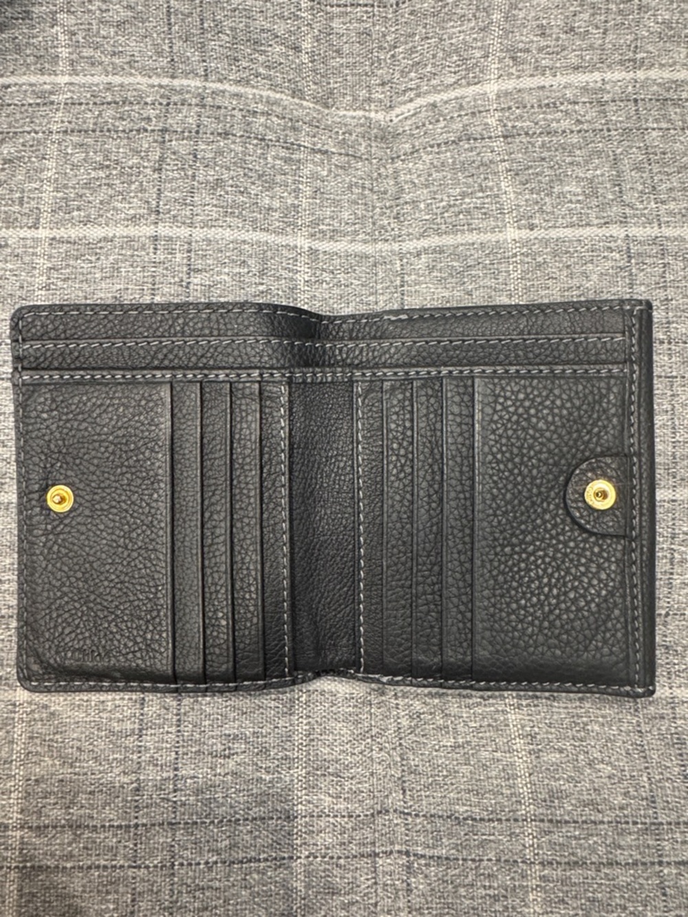 Chloe Black Leather Compact Wallet with Gold Hardware - Picture 3 of 5